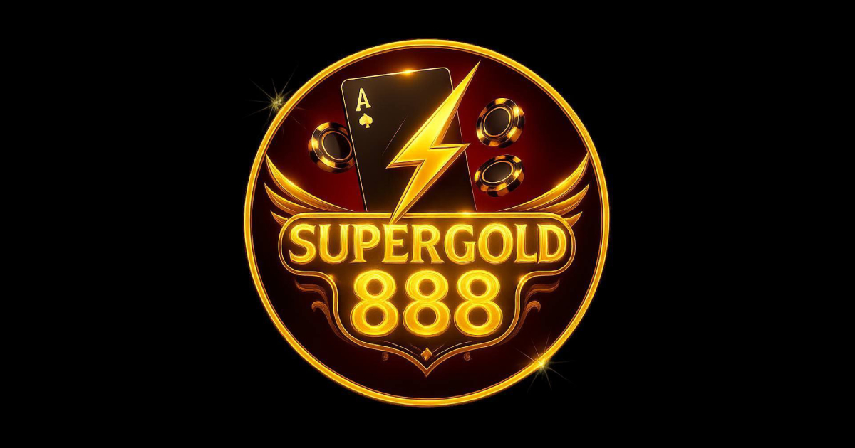 Main banner showing the Super Gold Casino platform with mobile access and fast system status.